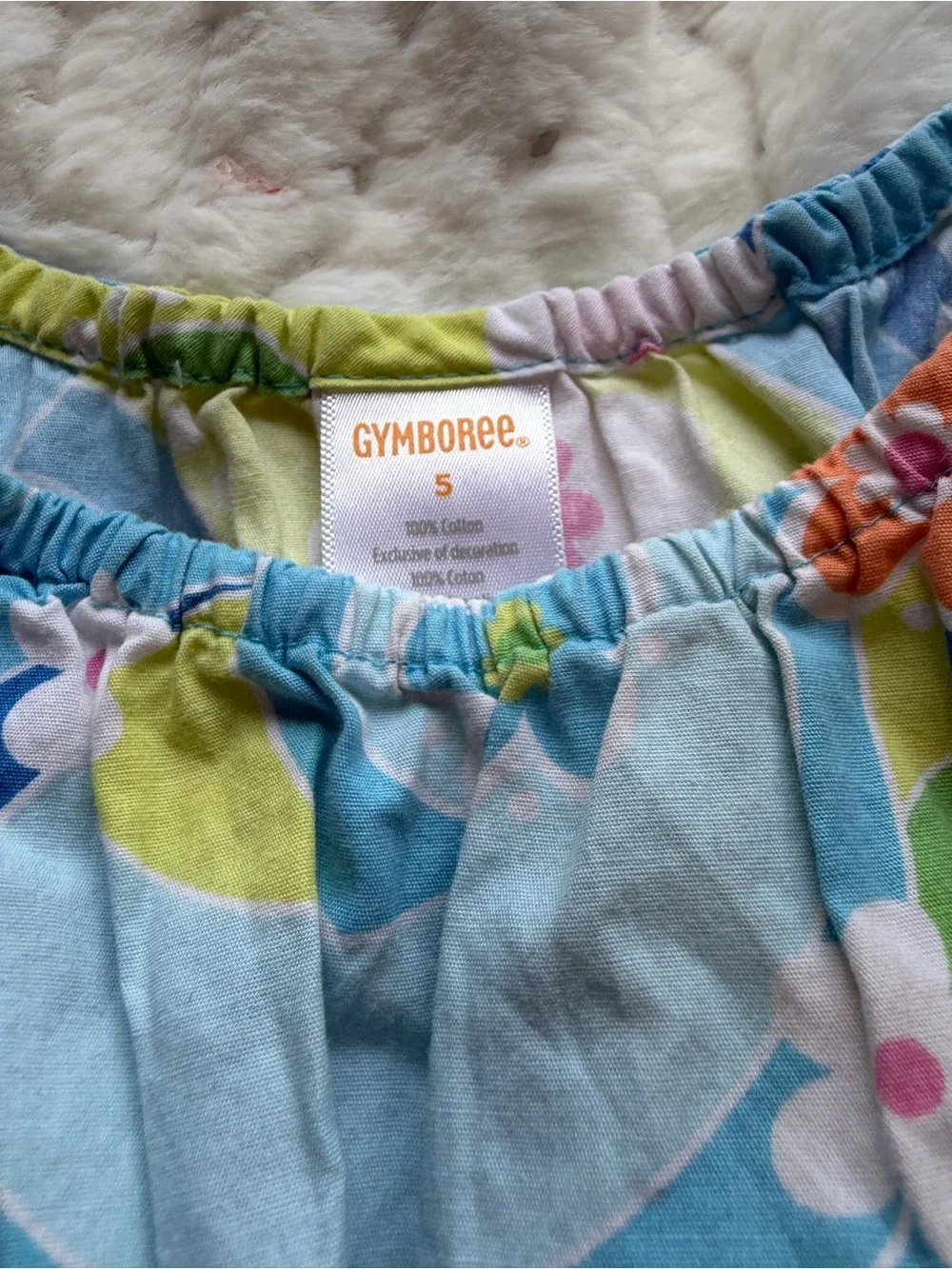 Gymboree Girls Size 5 Floral Peplum Top | Blue Green Pink | Summer